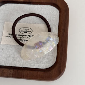 Élastique à cheveux en acétate coréen, motif léopard incurvé, bandeau élastique, accessoire pour cheveux - Product Image 6