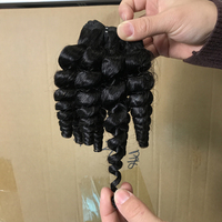 Mèches de Cheveux Humains Bouncy Funmi Double Drawn 12A, Tissage d'Extensions de Cheveux Vierges Brutes Effet Baby Curl
