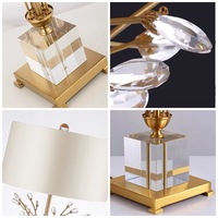 Lampe de table en laiton moderne d'inspiration européenne, haut de gamme, tout en cuivre, design de luxe pour villa, palais, forme de trophée pour salon