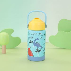 Botella de Agua Aislada para Niños de 12oz/18oz, Taza Antiderrames para Niños Pequeños con Pajitas y Tapas, Botella Aislada al Vacío de Acero Inoxidable para Niños - Product Image 1