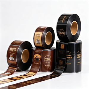 Rouleau de film d'emballage en plastique OPP brun laminé imprimé, sachet résistant à l'humidité pour café instantané et aliments - Product Image 5