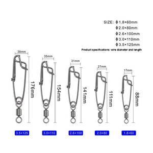 Kugellager-Angelwirbel mit Karabinerhaken, Angelzubehör für Salzwasser und Süßwasser, Coastlock-Snaps, Barrel-Swivel, Vorfachverbinder - Product Image 4