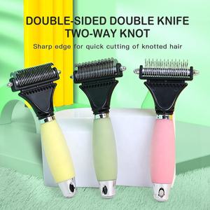 Usine En Gros Logo Personnalisé <span class=keywords><strong>Silicone</strong></span> Double Face Sûr Chien Noeud Peigne À Cheveux <span class=keywords><strong>Pet</strong></span> Toilettage Démaquillant Brosse Pour Chats - Product Image 6