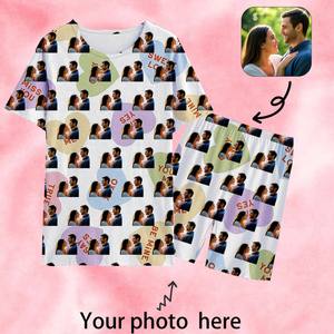 プリントオンデマンド夏ラウンドネック半袖2ピースパジャマセット7月4日カジュアル2XLラウンジウェアメンズパジャマ - Product Image 5