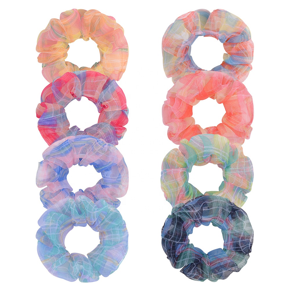 Органза кишки ободки для волос в стиле ретро простой зажим для галстука головка резинкой головной Канат