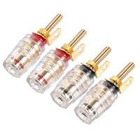 Borne à relier plaquée or Connecteur banane femelle à filetage M8 en cuivre plaqué or pour amplificateur HiFi