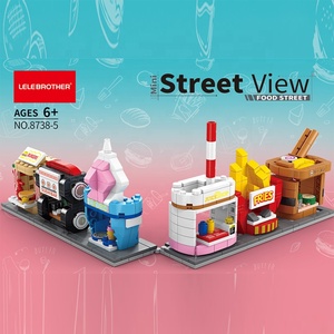 Lele Brother <span class=keywords><strong>City</strong></span> Street View 6 en 1 542 piezas bloques de construcción tienda de alimentos construcción modelo de juguete para niños regalo educativo - Product Image 2