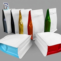 Sachet à café anti-odeur imprimé sur mesure 250g 500g 1KG avec valve et fermeture éclair latérale, fond plat coloré