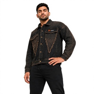 <b>Men</b>’s Denim <b>Trucker</b> <b>Jacket</b> Manufacturer Custom Vintage Washed Blue Jean <b>Jackets</b> Wholesale Casual Streetwear Western Workwear - Product Image 1