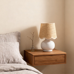 Scandinavian Ceramic <b>Table</b> <b>Lamp</b> Beige Shade Touch Control LED Eye Caring Decorative For Bedroom <b>Study</b> Living Room - Product Image 2