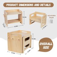 Ensemble de chaises de table en bois moderne réglable en hauteur pour les tout-petits Table de sevrage pour enfants de 1 à 3 ans Bureau à usage préscolaire à domicile