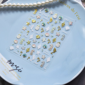 TSZS 5D estampé été Nail Art autocollants <span class=keywords><strong>d</strong></span>écalcomanies en plastique avec océan <span class=keywords><strong>vie</strong></span> étoile <span class=keywords><strong>de</strong></span> mer hippocampe cocotier été thème - Product Image 5