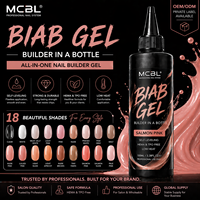 Kit de Gel Constructeur BIAB Nude Mix Neutre en Bouteille, Gel d'Extension d'Ongles Non Toxique de Designer, Faible Coûte de Rétrait par Trempage, Durable