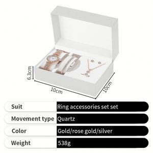 Luxury Jewellery Gift Box Set 5 Pieces Fashion Women <b>Necklace</b> Gift Set for Girl with <b>Watch</b> - Product Image 5