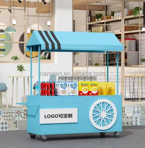 Outdoor Scenic Spot Fazer Dinheiro Adereços Livre Logotipo Personalizado Artificial Handmade Boa Qualidade Metal Grande Food Cart Modelo Estátuas