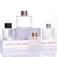 Flacon diffuseur de parfum vide en verre transparent de 100 ml, rond, avec bouchon en aluminium, pour huiles essentielles, emballage pour parfums d'intérieur, vente en gros
