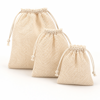 Sacs en coton à cordon de serrage, écologiques, réutilisables, pochette cadeau, sac en toile de jute naturelle avec logo personnalisé pour l'emballage de savon et de bijoux