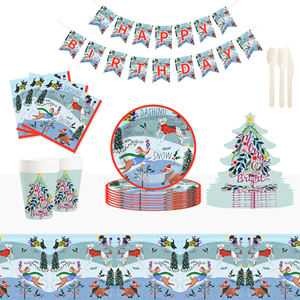 DAMAI Noël Assiettes à dessert jetables Noël Arbre <span class=keywords><strong>de</strong></span> Noël <span class=keywords><strong>en</strong></span> forme d'assiette <span class=keywords><strong>en</strong></span> <span class=keywords><strong>papier</strong></span> Tasses Serviettes pour Noël Décorations extérieures - Product Image 4
