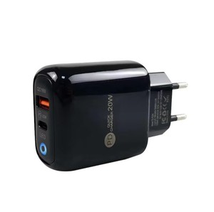 Cargador de doble puerto 2 en 1: Carga rápida QC 3,0 y PD 20W para iPhone 15, Samsung, Huawei-enchufe estadounidense/europeo incluido - Product Image 1