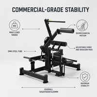Machine d'entraînement des hanches REYK, chargeur moyen commercial, plaque en acier, avec construction durable et capacité utilisateur maximale de 150 kg