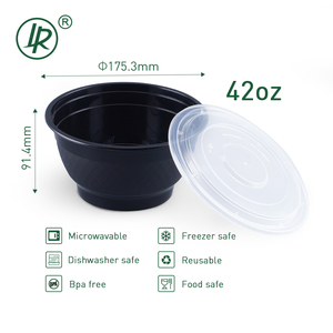Bols épais de 42oz pour la préparation des repas avec couvercles Récipients en plastique avec couvercles transparents pour <span class=keywords><strong>nouilles</strong></span> <span class=keywords><strong>Poke</strong></span> <span class=keywords><strong>Bowl</strong></span> Micro-ondes Passe au lave-vaisselle - Product Image 3