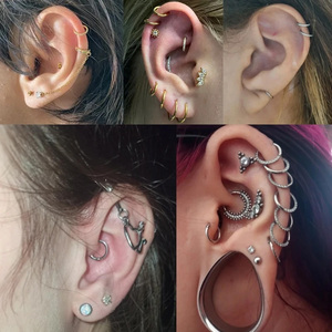 <span class=keywords><strong>Gaby</strong></span> ASTM F136 Joyería de titanio de grado implante para piercing de nariz y septum, Clicker de titanio dorado 20g, Joyería corporal para piercing - Product Image 5