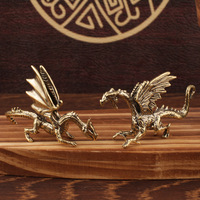 Métal Artisanat Laiton Dragon Statue Gravure Personnalisée Coulée Découpe Impression Décoration de La Maison Petit Ornement De Bureau
