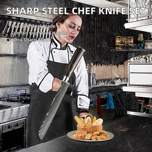Juego de Cuchillos de Chef Modernos de Acero Inoxidable, Super Afilados, Mango de Madera Pakka, Acabado Ecológico de Alto Brillo, Cuchillos de Cocina, Elección del Chef - Product Image 2