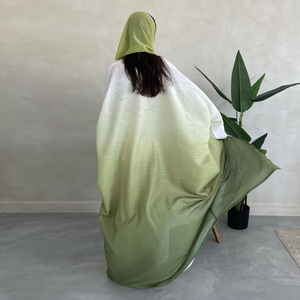 <span class=keywords><strong>M</strong></span>-154 Busana Muslimah Abaya untuk Wanita Bahan Bernapas Anti Kusut Lengan Panjang Sepanjang Mata Kaki Motif Cetak Digital Turki Semua Ukuran - Product Image 3