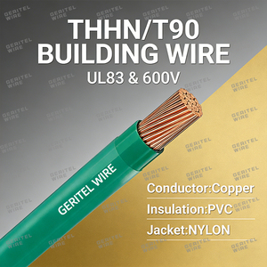 Haute conductivité 90 ° Fil THHN/THWN-2 humide/sec certifié UL83 pour projets industriels à grande échelle - Product Image 3