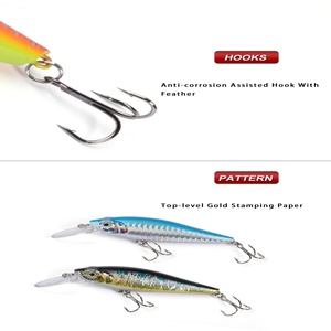 Leurre flottant SNEDA 9,5 cm 13,5 g avec sonnette, appât dur pour la pêche en eau douce et salée, pêche en surface, pour le bar - Product Image 2