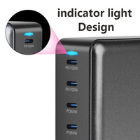 Bloc de charge personnalisé 500W GaN 8 ports USB Type C Chargeur d'ordinateur portable Chargeur de bureau PD 65W 100w Station de charge rapide