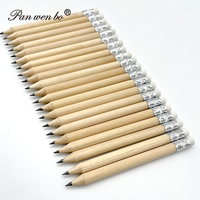 Crayons ronds miniatures en bois personnalisés avec logo, crayons de golf de 4 pouces, mini-crayons demi-taille avec gomme