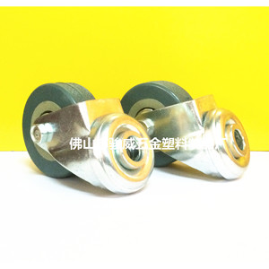 Roue industrielle de 2 pouces en caoutchouc gris, axe creux, roulement simple, pour équipement de mobilier - Product Image 1