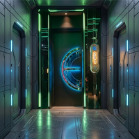 Porte coupe-feu en acier inoxydable et fibre de verre, surface thermolaquée, garantie 5 ans, design moderne, pour entrée d'hôtel, centre commercial, hall, insonorisée