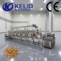 Machine de séchage industrielle à micro-ondes de type tunnel, à séchage uniforme et haute efficacité, pour la préservation des protéines et la production de vers de farine séchés