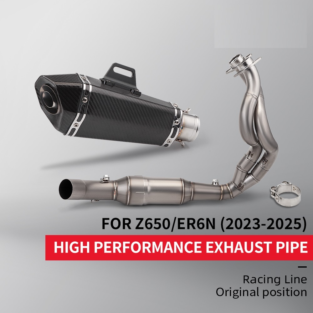 Motorcycle Exhaust Escape Full System Front Mid Link Pipe for ER6N