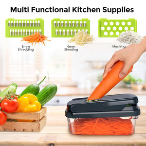 TOALLWIN Nouveau produit Hachoir à légumes multifonctionnel Coupe-légumes Mandoline à légumes Trancheuse à oignon Hachoir manuel à légumes avec récipient - Product Image 4