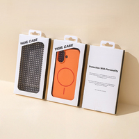 Boîte d'emballage portable pour téléphone en carton blanc avec logo personnalisé, fenêtre transparente et crochet de suspension pour présentation en magasin