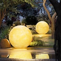 Lampe Solaire Extérieure Lune Étanche Jardin Aménagement Lampadaire pour Pelouse Cour Terrasse Vue Lustre Style