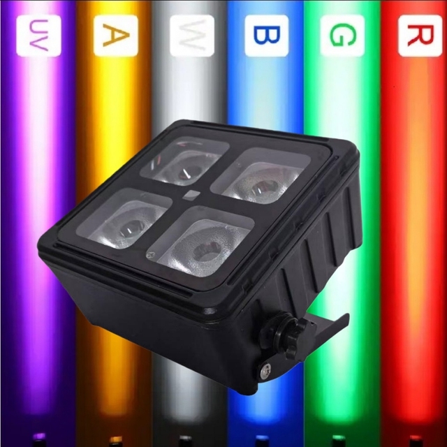 IP65 Waterproof 4x20W RGBWA UV Wireless DMX LED Flat Par Light Battery Powered Wifi Phone Control Uplight for Wedding Party