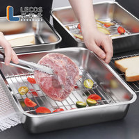 Vente directe d'usine personnalisée de qualité alimentaire pour la cuisson Grille de refroidissement Plateau de four à rôtir en acier inoxydable 304 Ensemble de moules de cuisson avec support