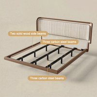 Lit King Size Double en Bois Massif Style Médiéval avec Sommier Capitonnée, Haute Qualité pour Chambre Parentale, Vente en Gros Direct Usine