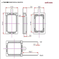 JL JL-432 1511 15mm*11mm 8Ohm 1W Mini Speaker Plastik Tipis Pintar untuk Jam Tangan Anak Frekuensi 200-20kHz Pengumuman Suara