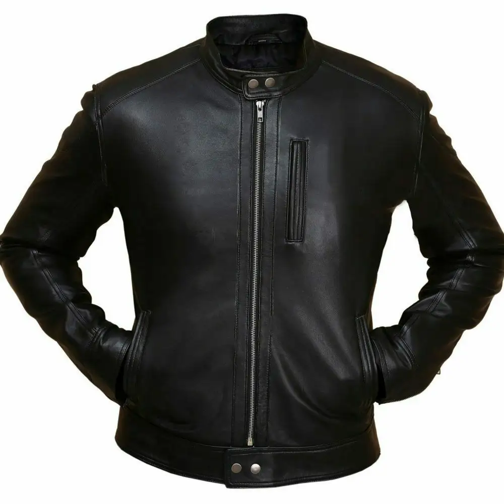 Jaket Aviator Kulit Asli Pria, Jaket Kulit Domba Hitam Bomber B3 untuk Musim Dingin-Harga Grosir