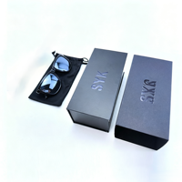 Estuche de gafas de sol de papel de lujo con logotipo personalizado, caja de almacenamiento de gafas de moda, estuche de almacenamiento de gafas de papel blanco con logotipo personalizado