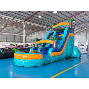 สไลเดอร์น้ำเป่าลมรูปต้นมะพร้าวสำหรับเด็ก ของขวัญฤดูร้อน เหมาะสำหรับงานปาร์ตี้ ติดตั้งง่าย - Product Image 1