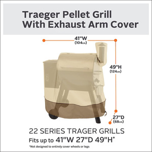 Griglia per barbecue a Pellet Traeger impermeabile Anti UV personalizzata di fabbrica con copertura del braccio di scarico copertura per griglia per barbecue all'aperto - Product Image 4