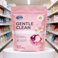 Sac à fermeture éclair personnalisé pour lessive, capsule de lessive, poudre à laver, emballage en plastique, sac debout