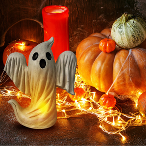 Figuritas de calabaza de miedo de Halloween, estatuas de Halloween de miedo de resina iluminadas rústicas para fiesta de vacaciones, decoraciones de patio de porche en casa - Product Image 3